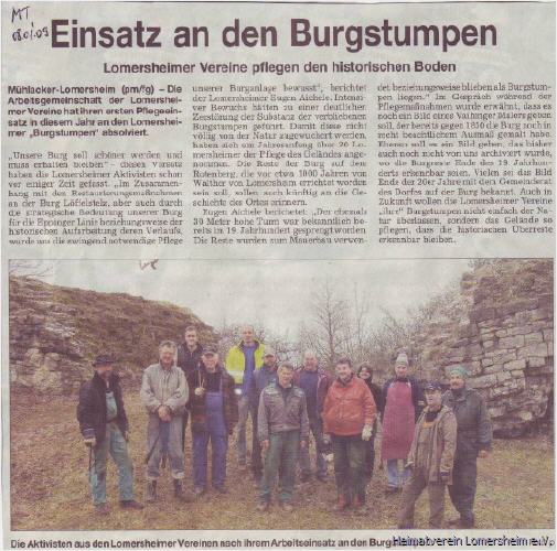 Bericht aus dem Mühlacker Tagblatt vom 08.01.2009