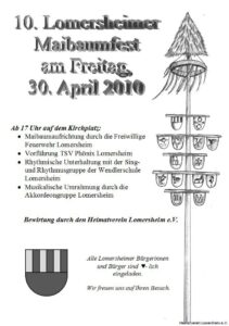 Plakat Maibaumstellen 2010