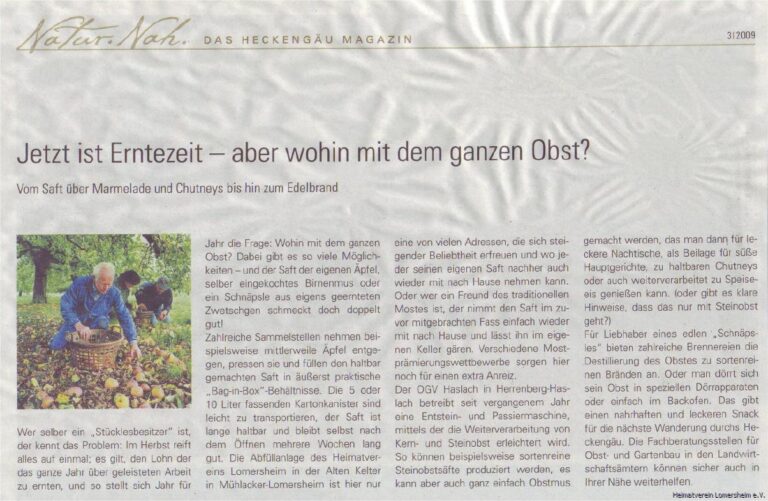 Quelle: Heckengäu Magazin. 03.2009